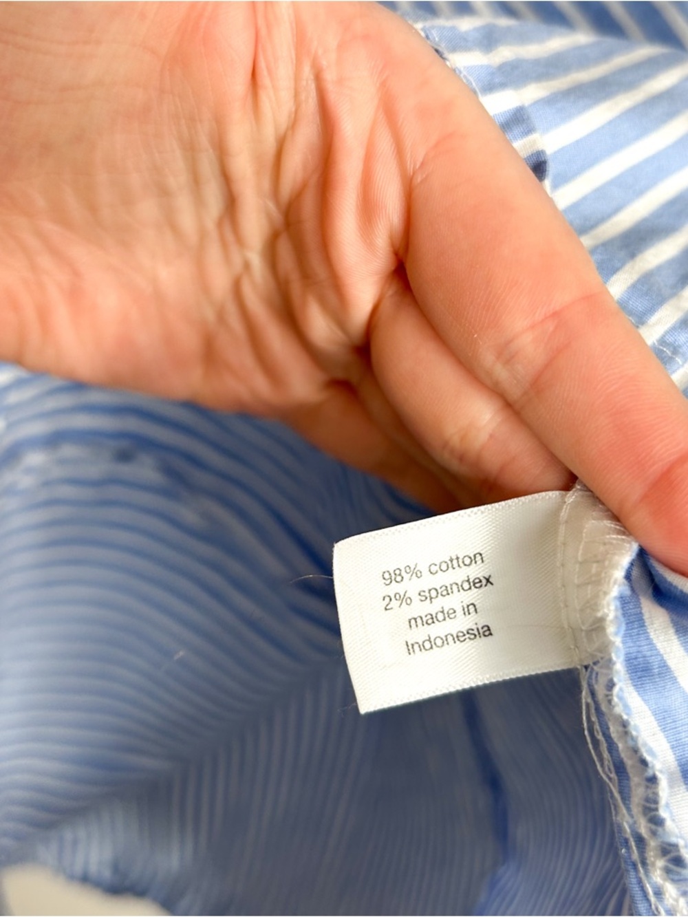 Lane Bryant Womens Button Down Stripe Girlfriend Shirt Blue White Plus Size 24 - Picture 6 of 7